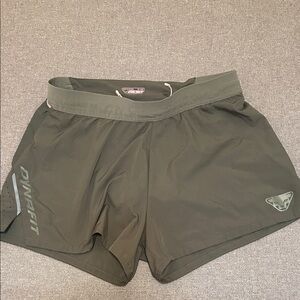 Dynafit women’s olive green running/trail shorts
